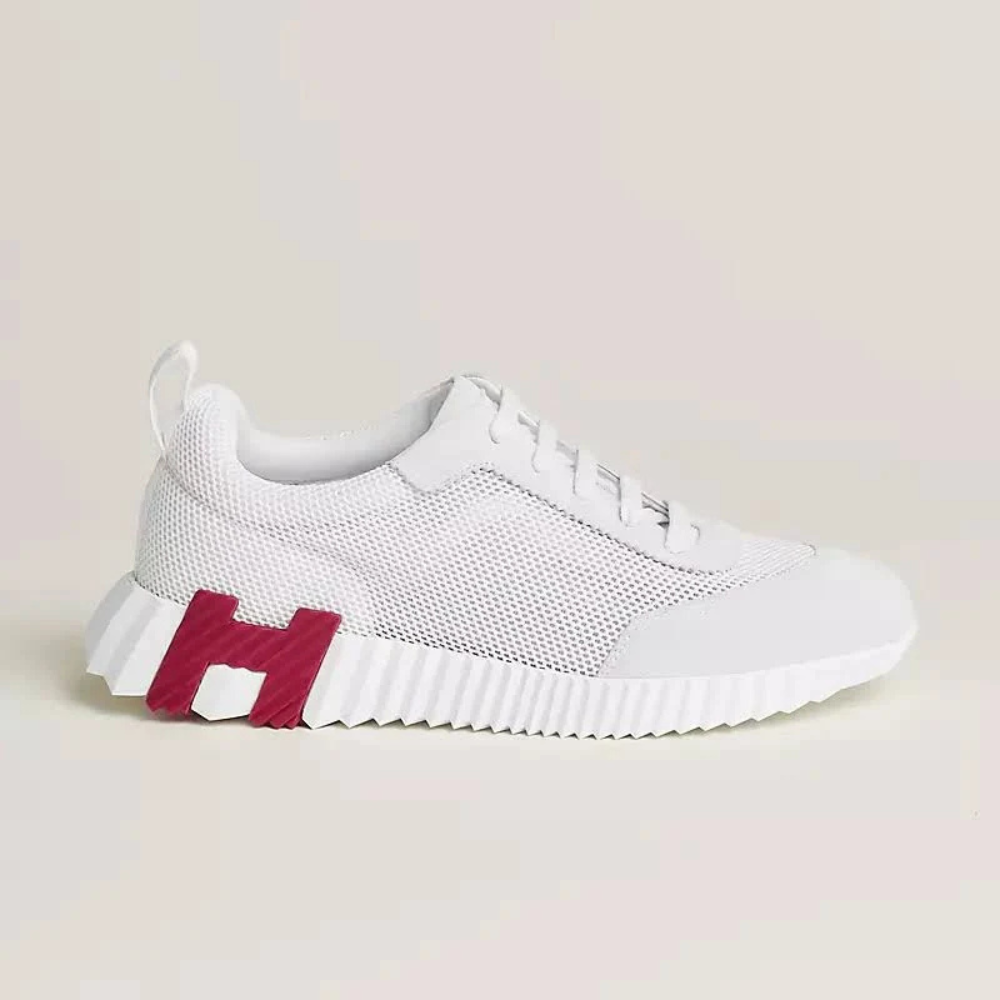 Sportlicher Low-Top Sneaker Weiß-Rosa