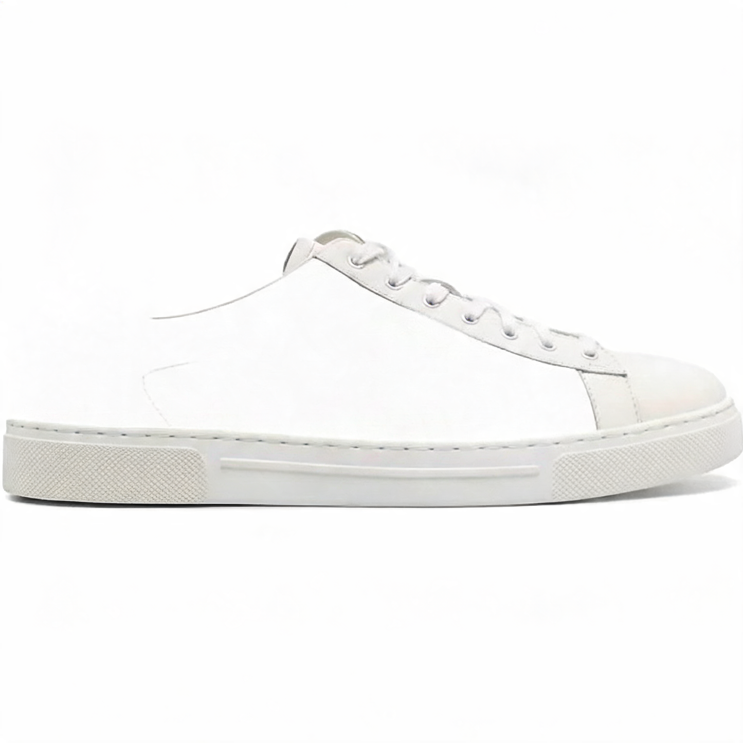 Low-Top Leather Court Sneaker White