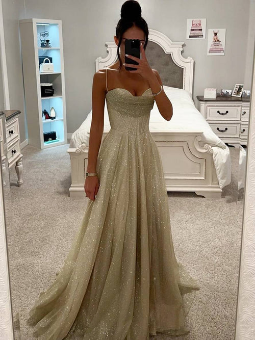 long tan dress with thin straps sleeveless elegant women's evening ceremony | Force