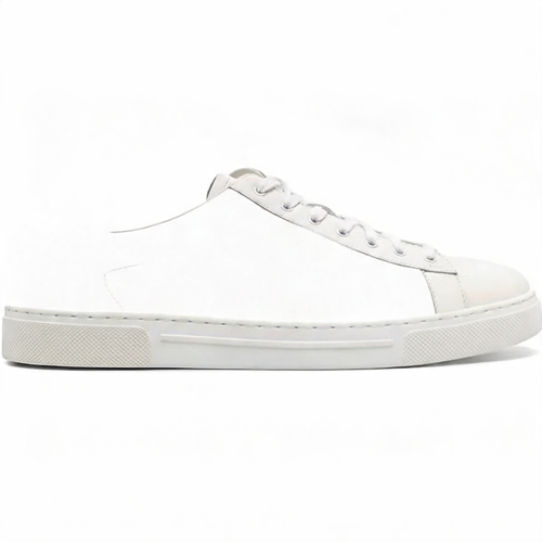 Low-Top Leather Court Sneaker White