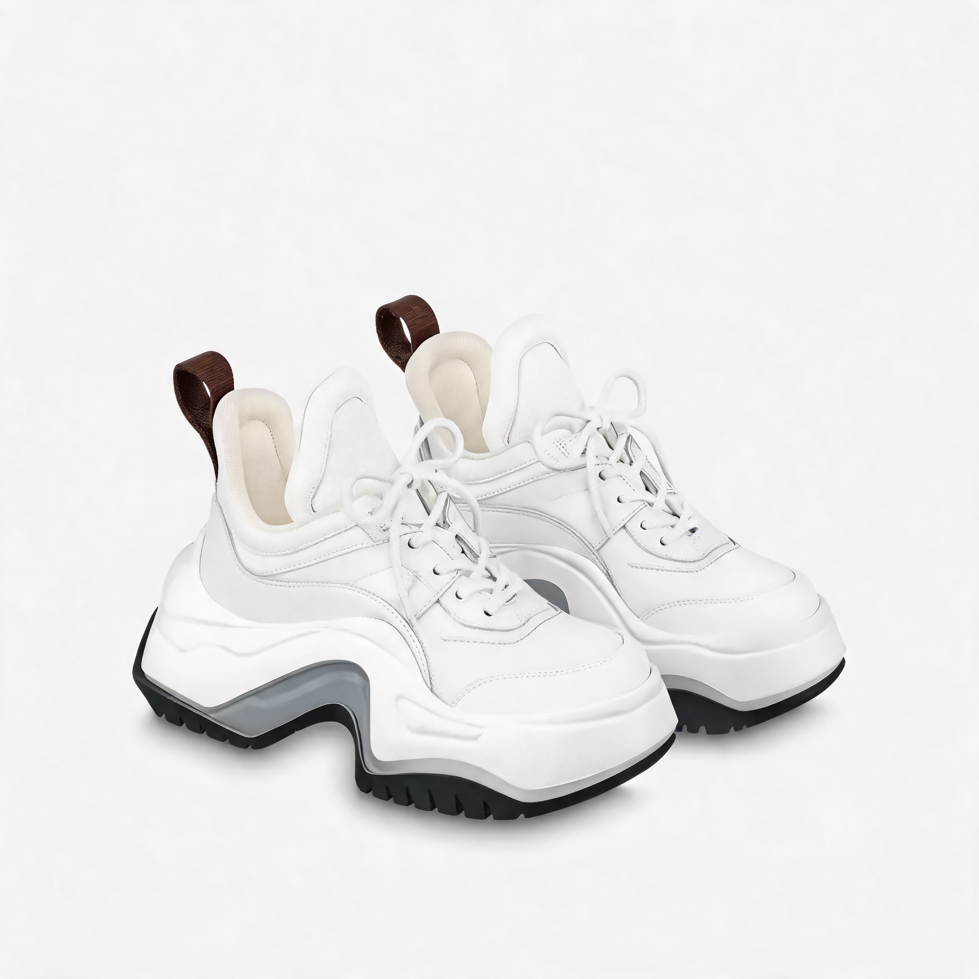 Wavy-Sole Runner Sneaker White Ice Blue