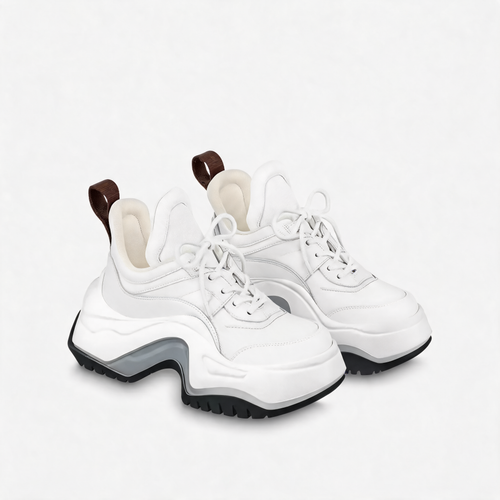Wavy-Sole Runner Sneaker White Ice Blue